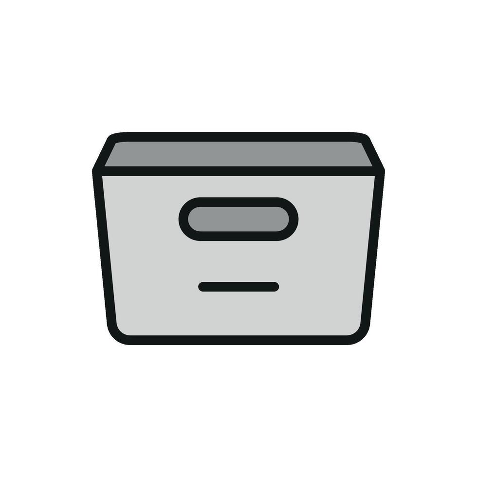 Modern graphic portraying a simple container box icon design concept vector