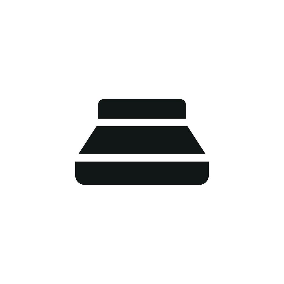 Icon representing a modern and simple bed design concept in a graphic vector