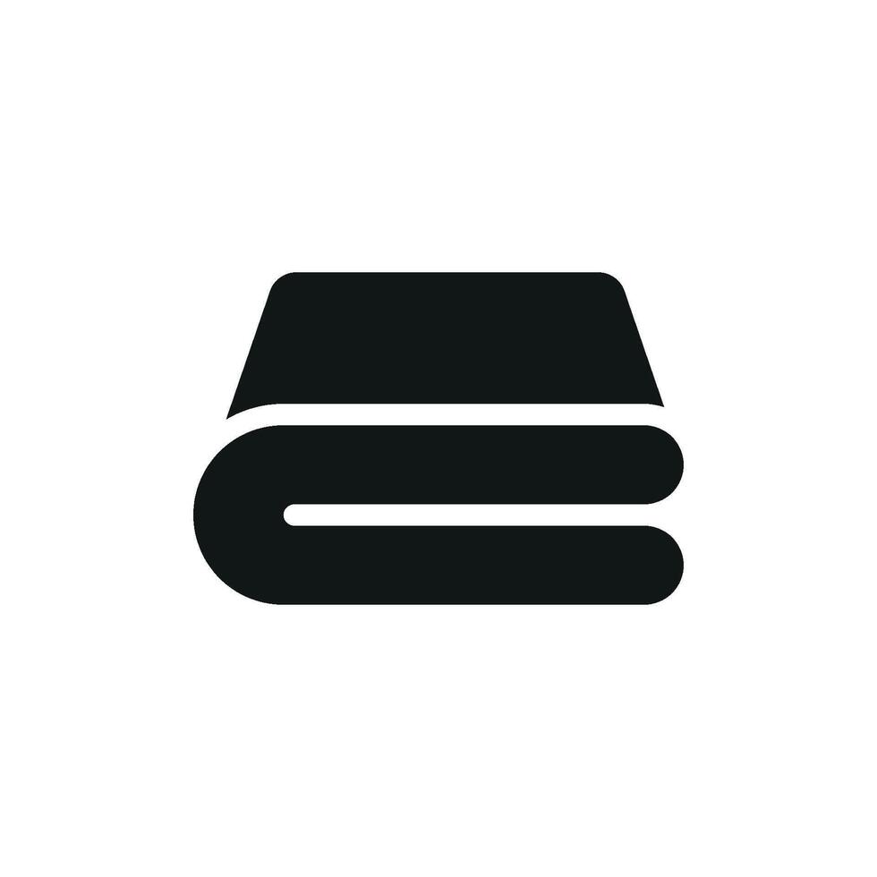 Graphic showcasing a bed sheet with pillow icon in a modern and simple design concept vector