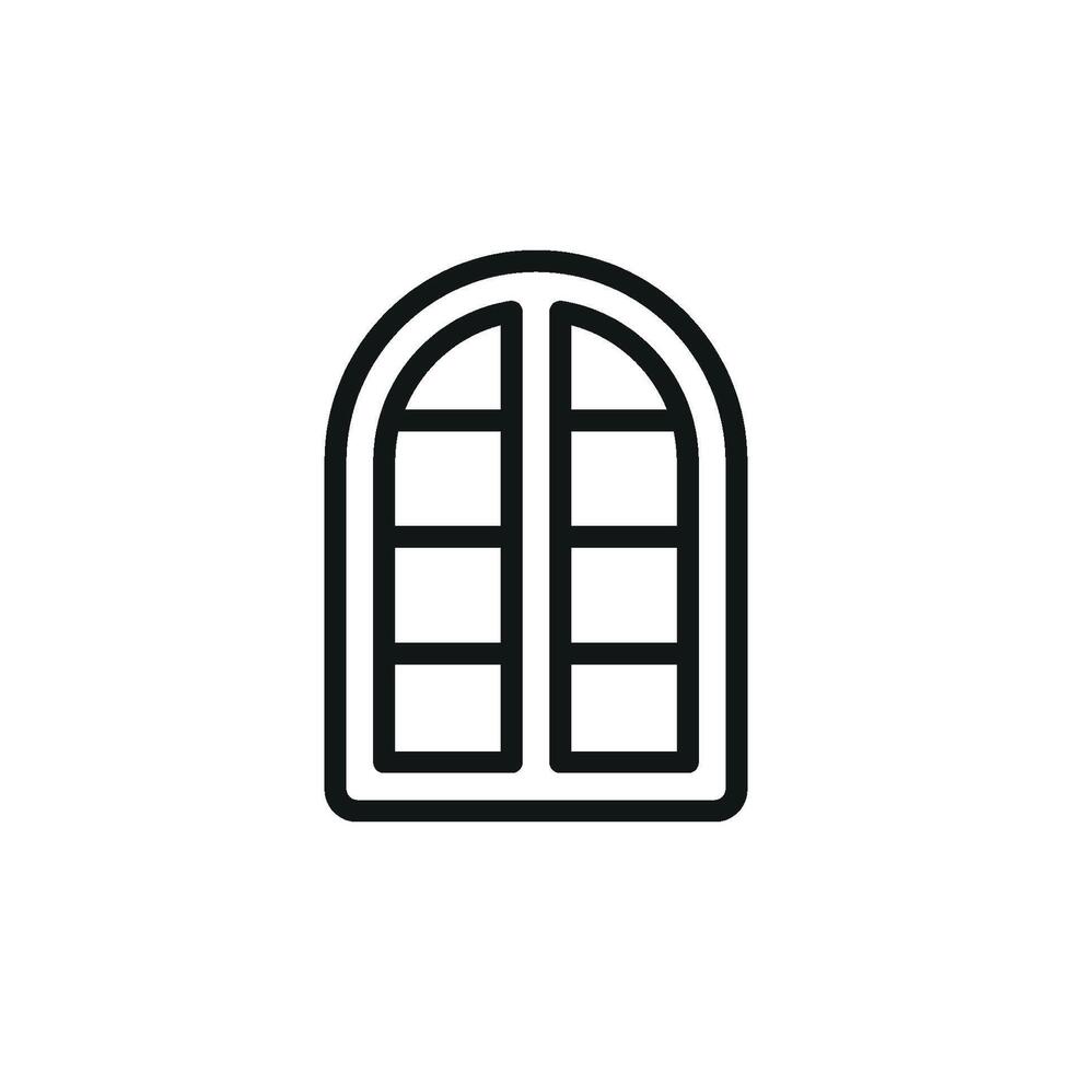 Window icon design merging aesthetic balance with practical usability concept graphic vector