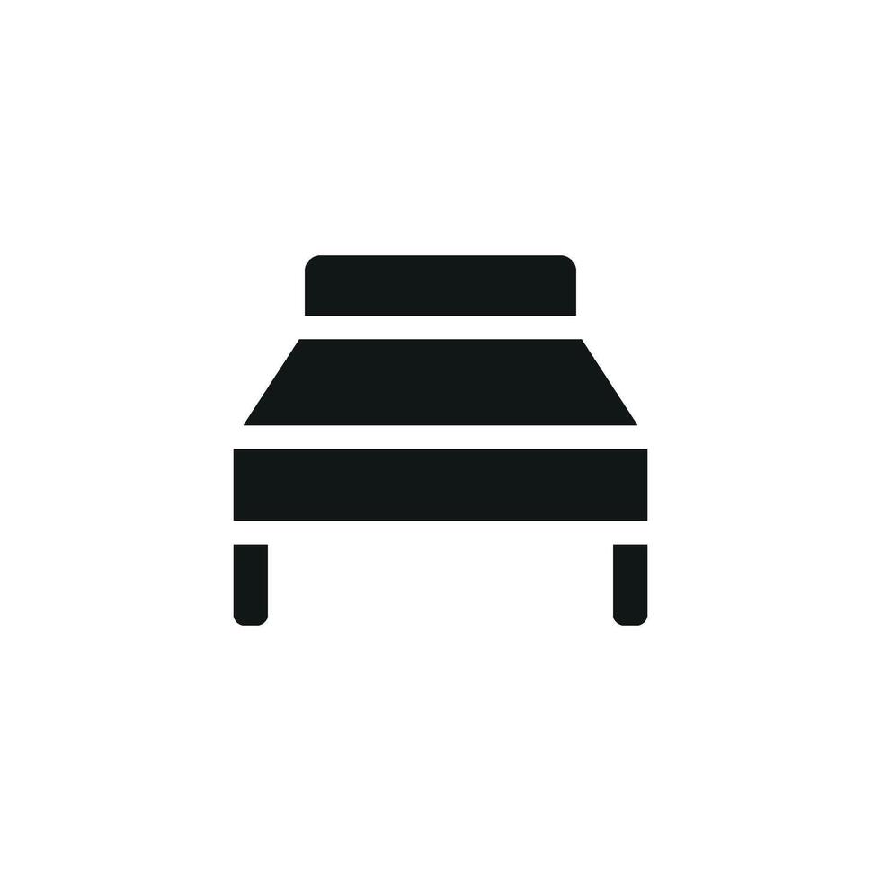 Graphic showcasing a bed icon in a simple and modern design concept vector