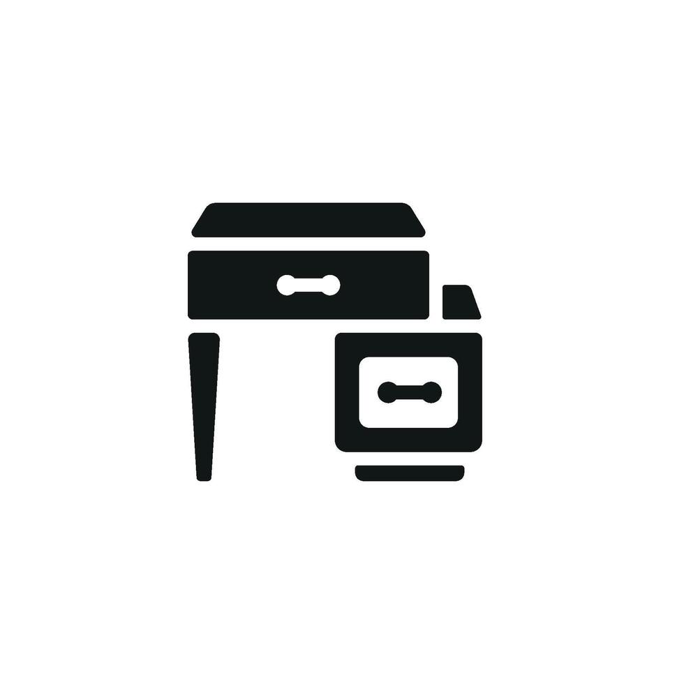 Desk concept highlighted through a simple and modern icon design graphic vector