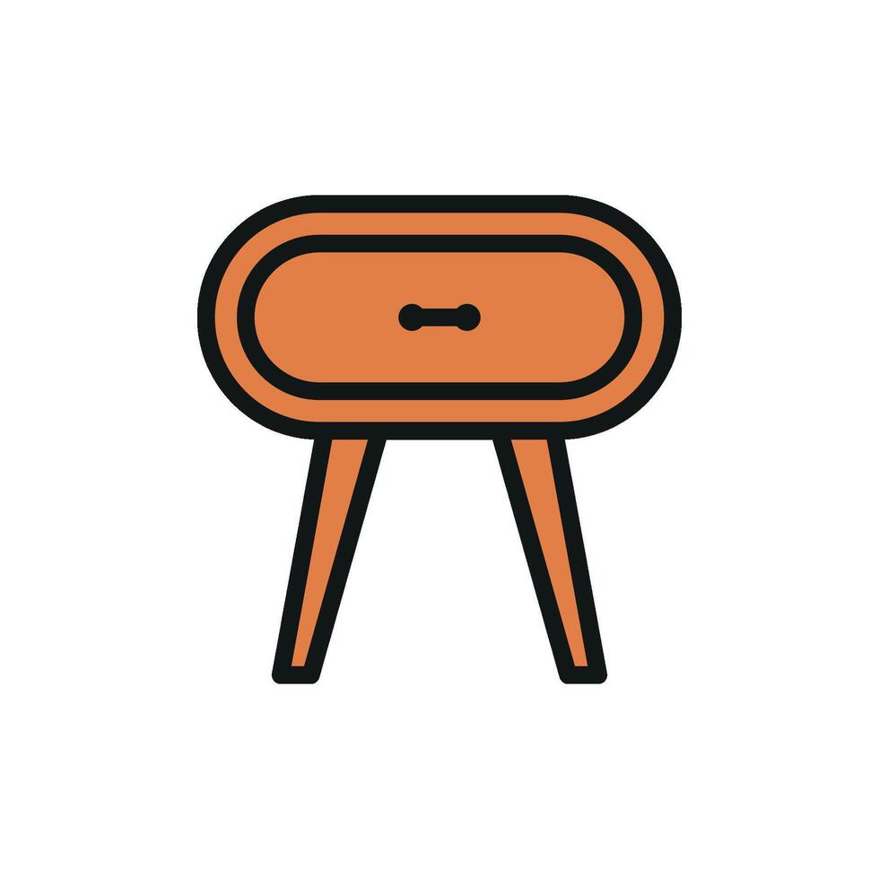 Night stand icon design blending practicality with a sleek and modern style concept graphic vector