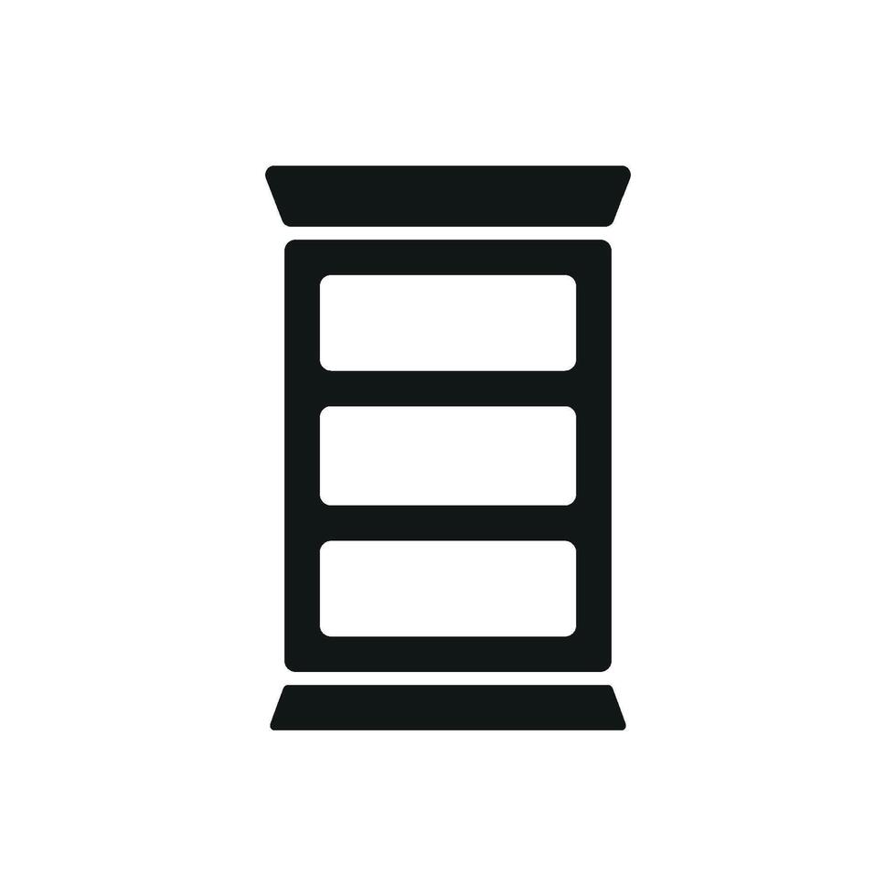 Book shelf icon design highlighting bold shapes and clear structure concept graphic vector
