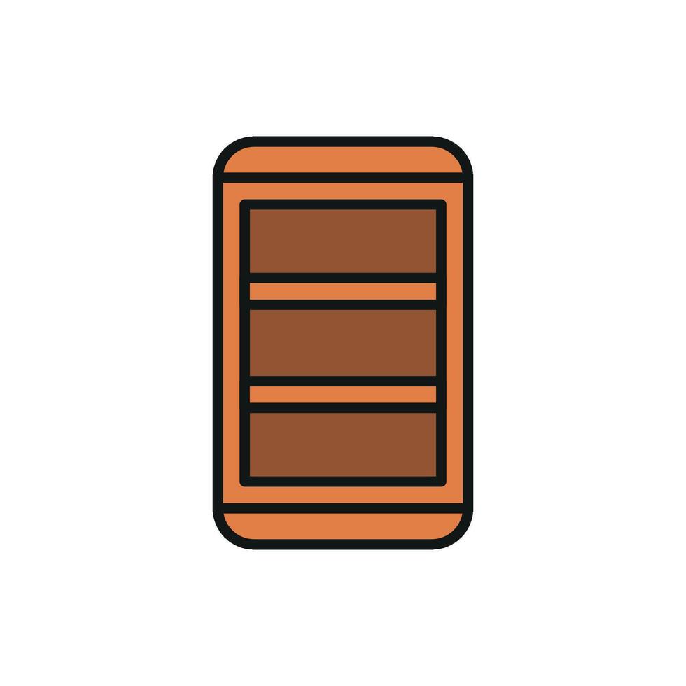 Book shelf icon design incorporating sharp lines and balanced proportions graphic vector