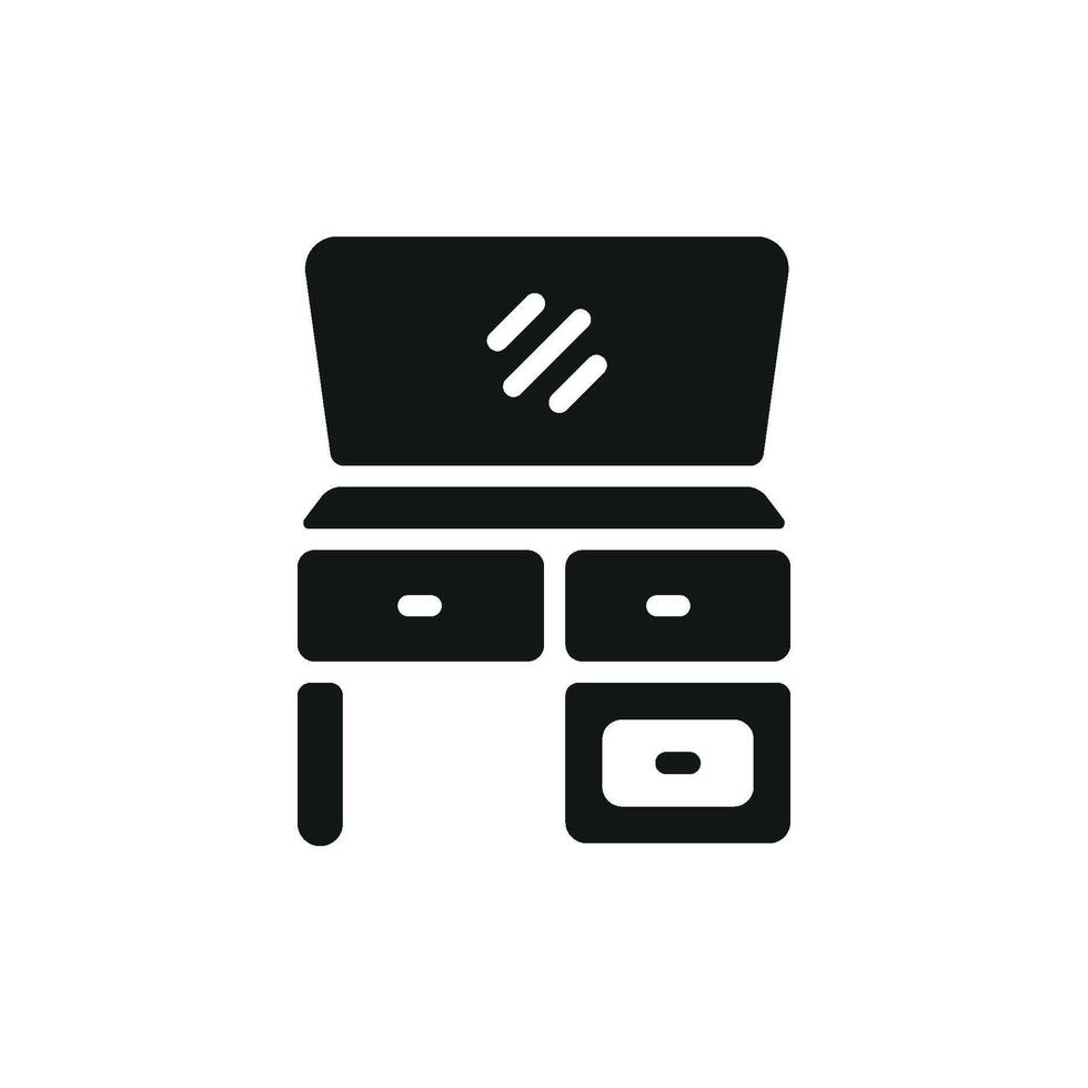 Simple graphic emphasizing a modern dressing table icon design concept vector
