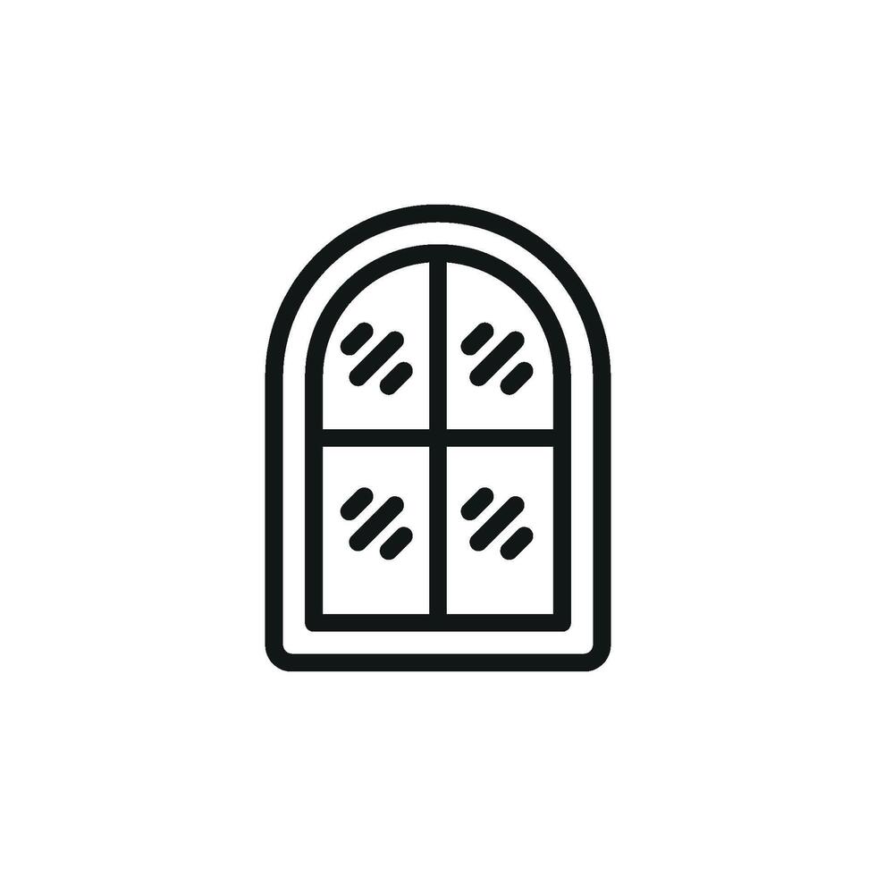Window icon design inspired by contemporary architectural simplicity concept graphic vector