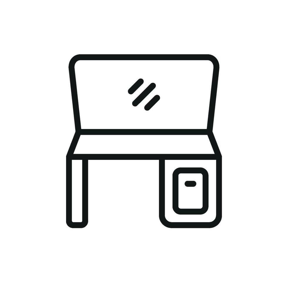 Icon design illustrating a modern and simple dressing table concept graphic vector