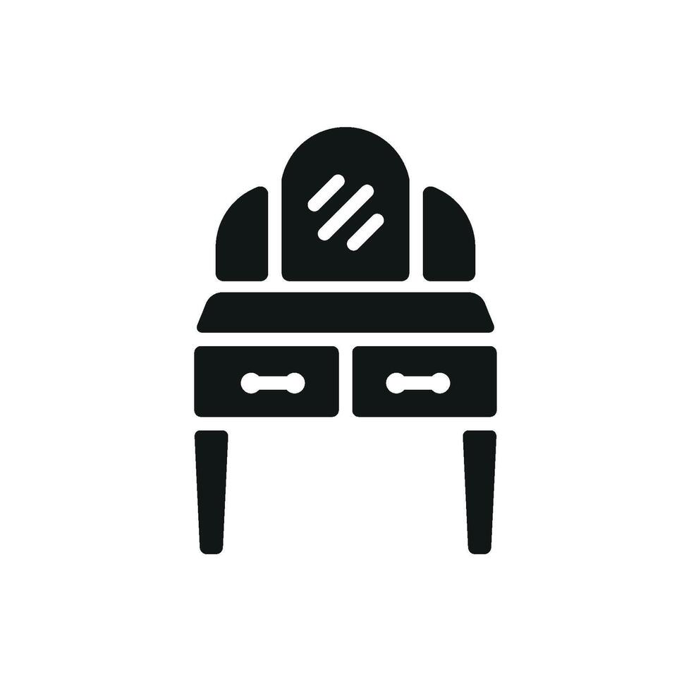 Dressing table design expressed through a simple and modern icon graphic concept vector
