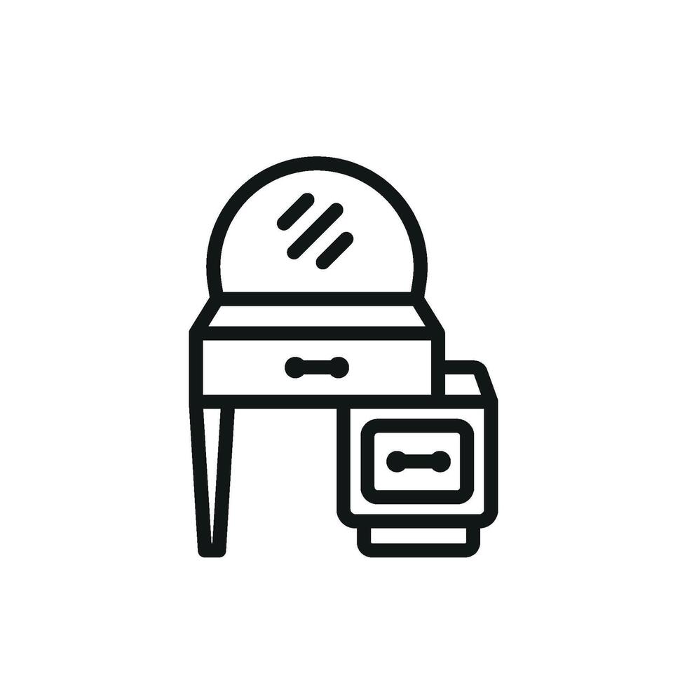 Modern concept graphic featuring a dressing table icon design in simplicity vector