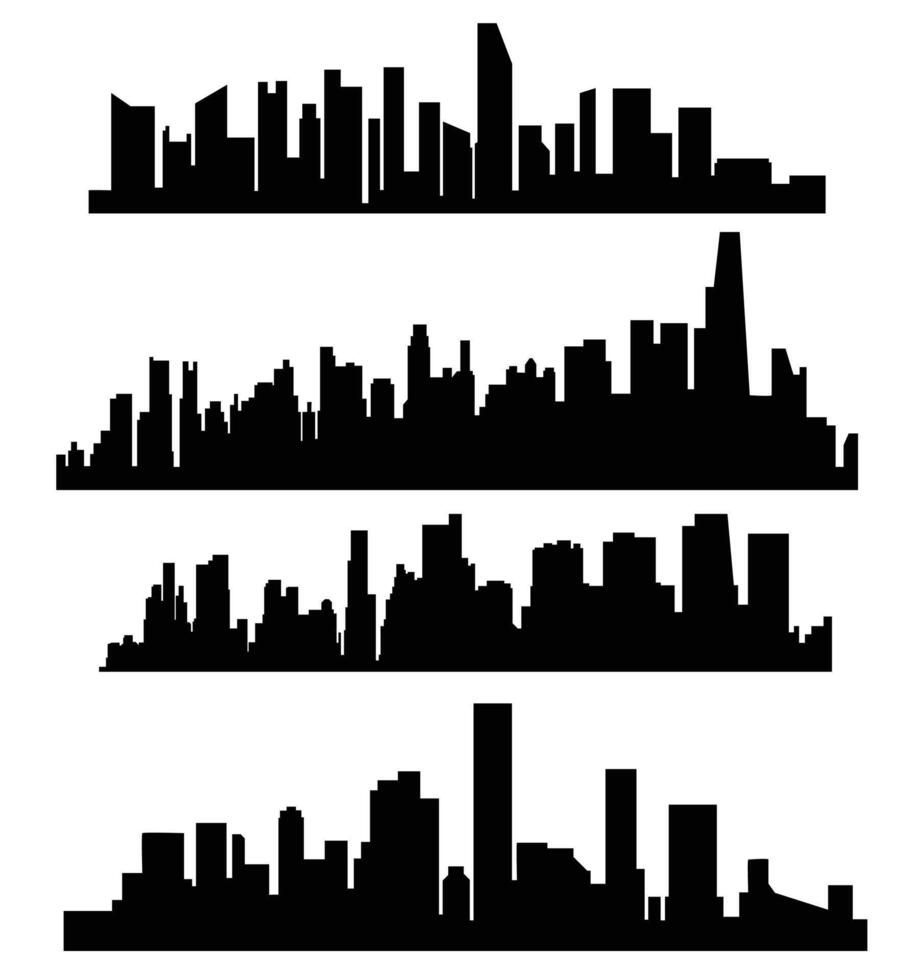 City Skyline Silhouette Art for Design Projects vector