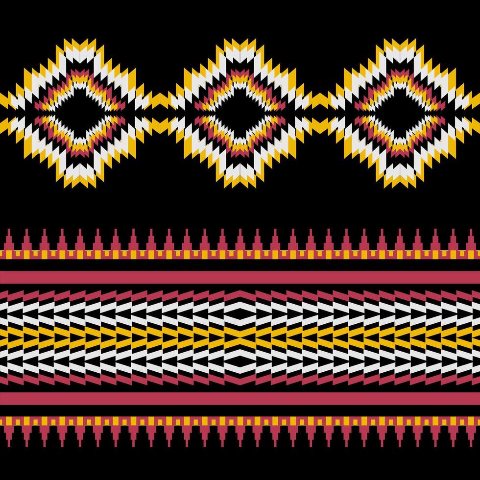 Ethnic Native Bohemian Textile Carpet Navajo Motif Abstract Design. vector