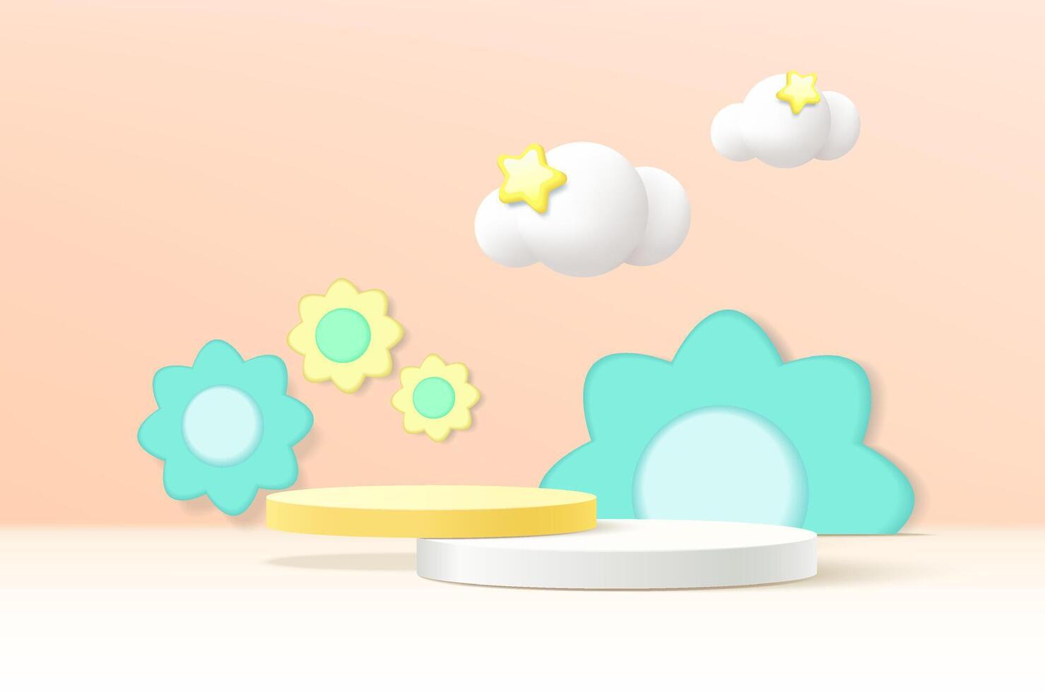 3d rendering, Abstract minimal stage for product display present background. vector