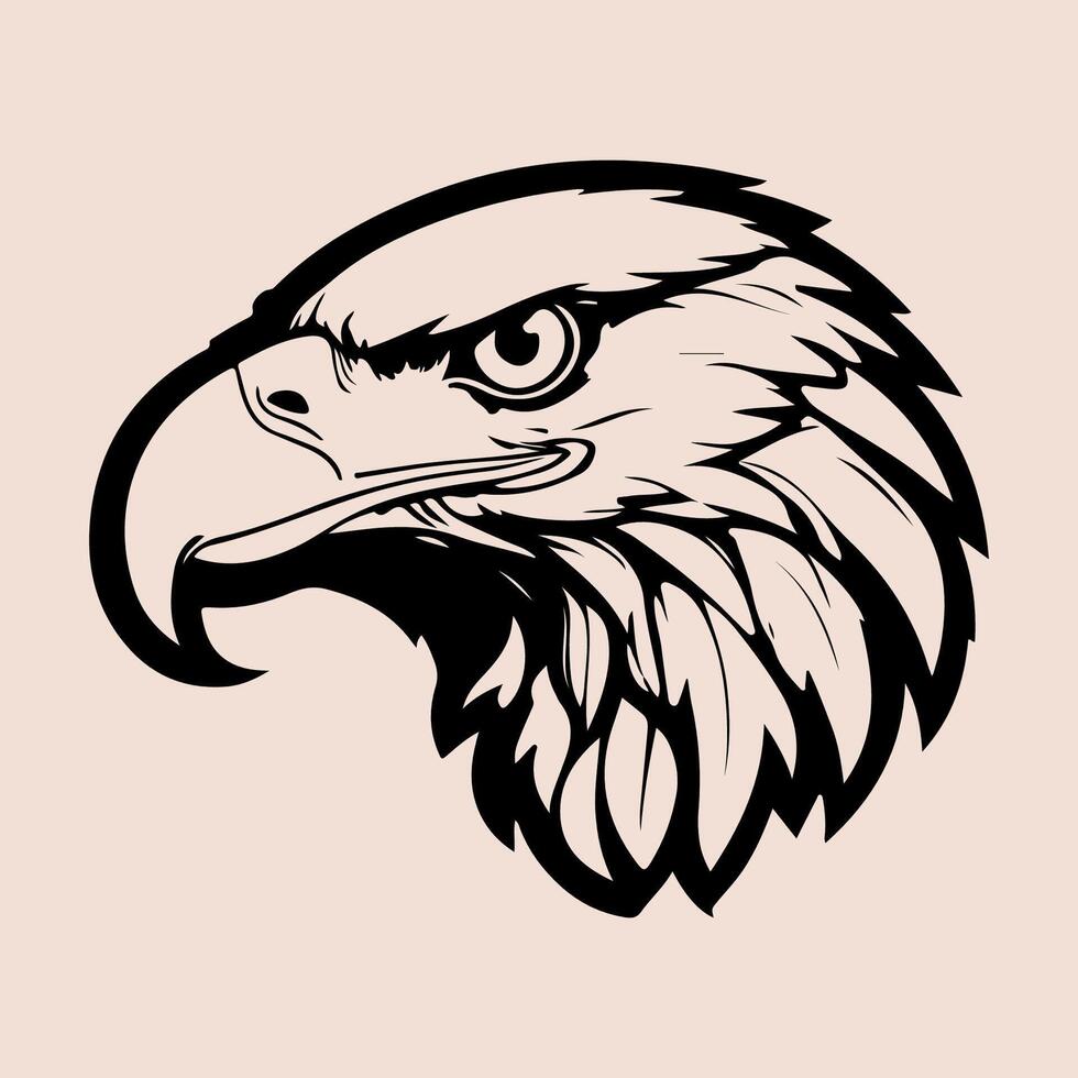 eagle head logo, bald emblem illustration vector