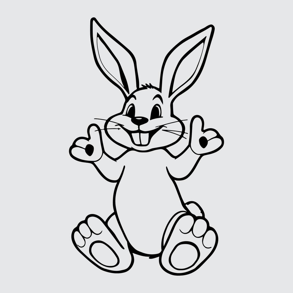 a cartoon bunny is giving a thumbs up vector