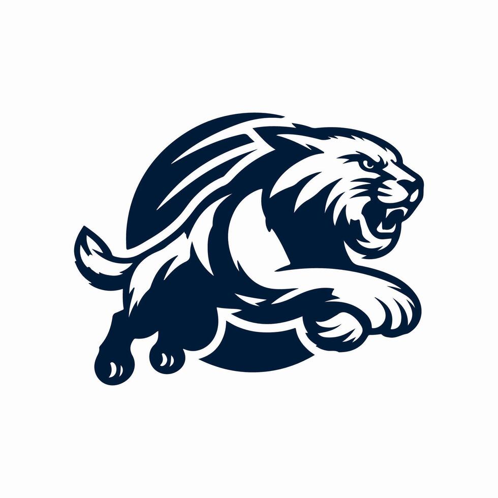 a panther running with its mouth open vector