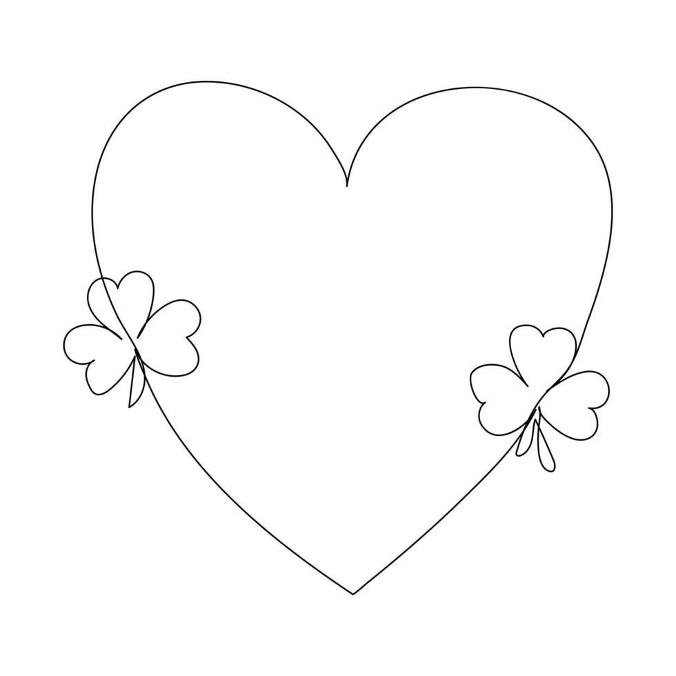 Lucky text in shamrock continuous line trendy style. Clover quote design for Irish holiday st. Patricks day vector