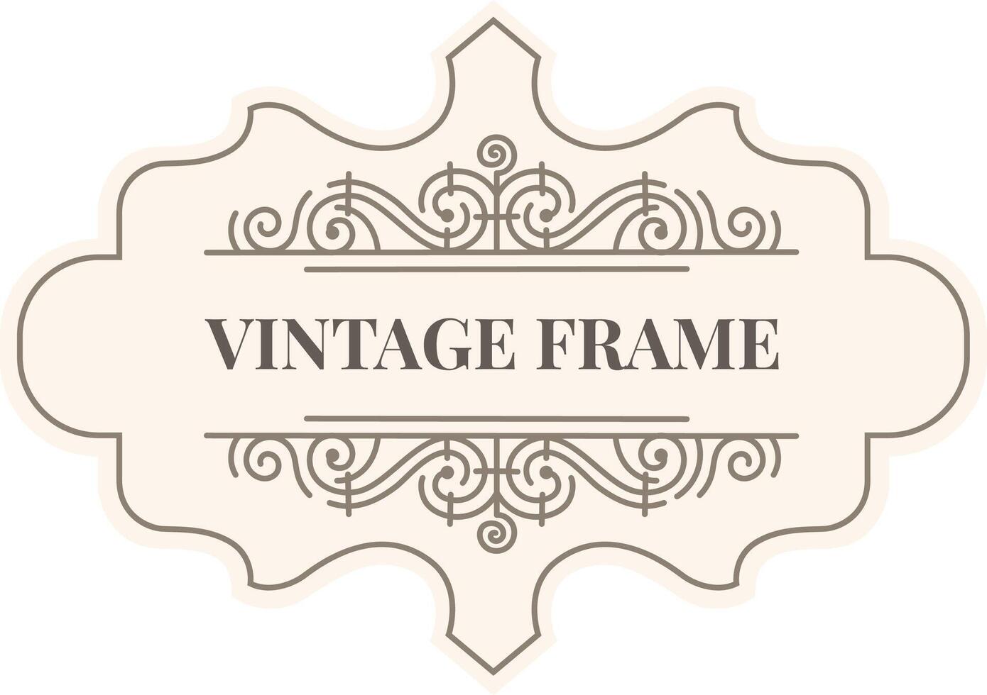 Vintage frame with ornate swirls enhancing the classic design, creating an elegant and sophisticated look, perfect for adding a touch of timeless beauty to any project vector
