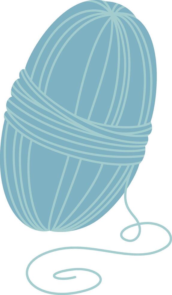 Light blue yarn ball featuring a twirled end, perfect for knitting and crochet projects, crafting cozy handmade items that add warmth and comfort to winter fashion and accessories vector