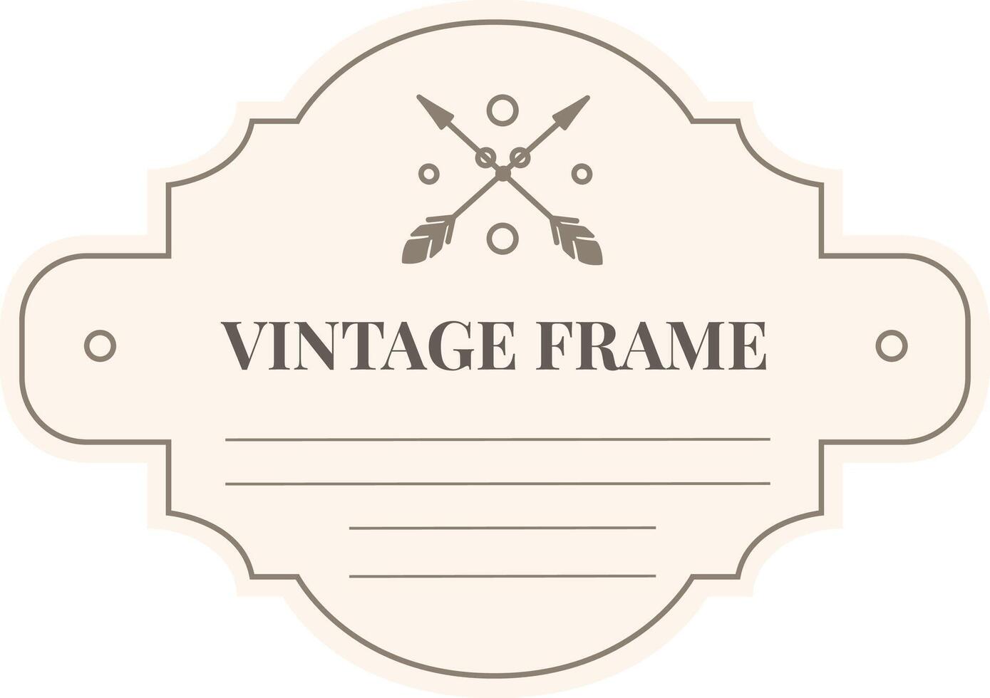 Vintage frame featuring crossed arrows and feathers, providing an elegant and classic touch to various design projects, from invitations to logos vector