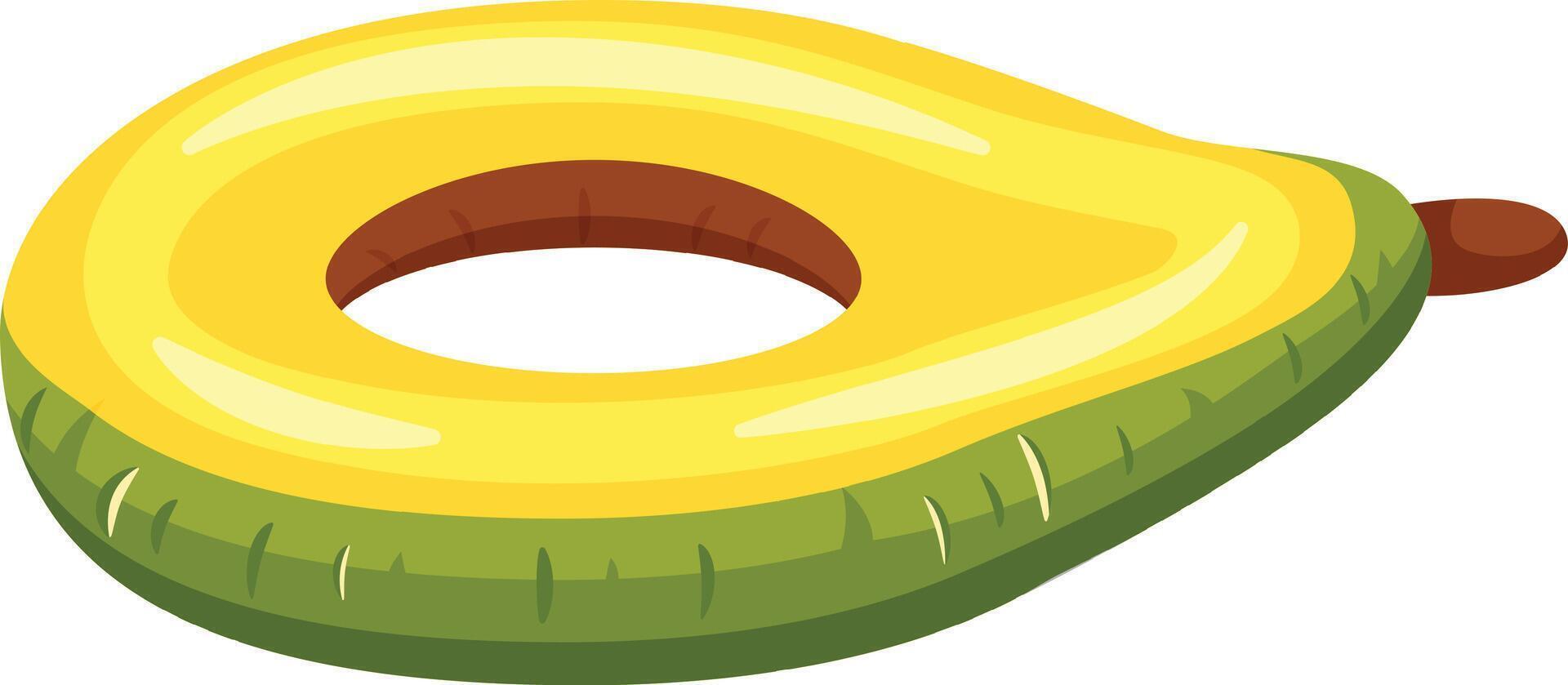Inflatable avocado pool float providing a playful and relaxing way to enjoy water activities, ideal for summer days spent at the pool, beach, or lake with friends and family vector