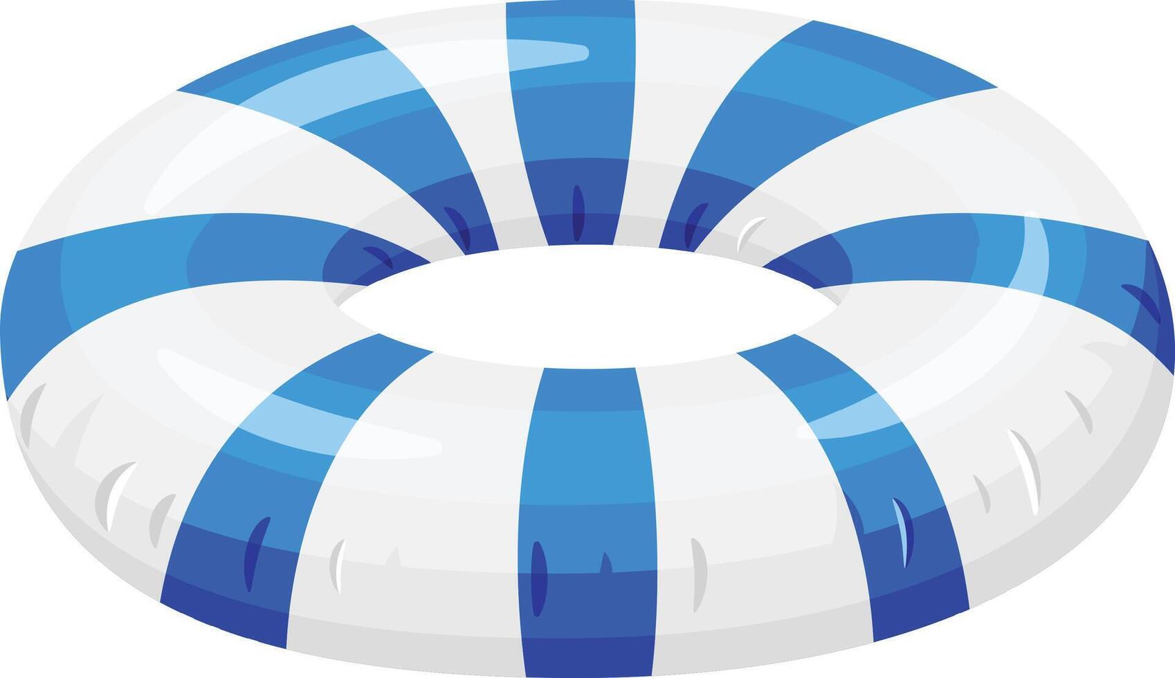 Inflatable ring floating on a shimmering water surface, offering safety and enjoyment for swimmers engaging in summer fun at the pool or beach, creating memorable moments with family and friends vector