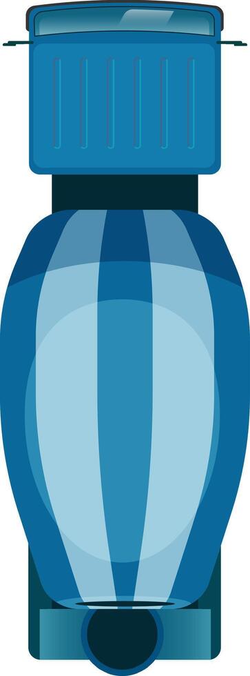 Top view of a blue cement mixer truck, showcasing the rotating drum and the vehicle's design, ideal for construction and transportation themes vector