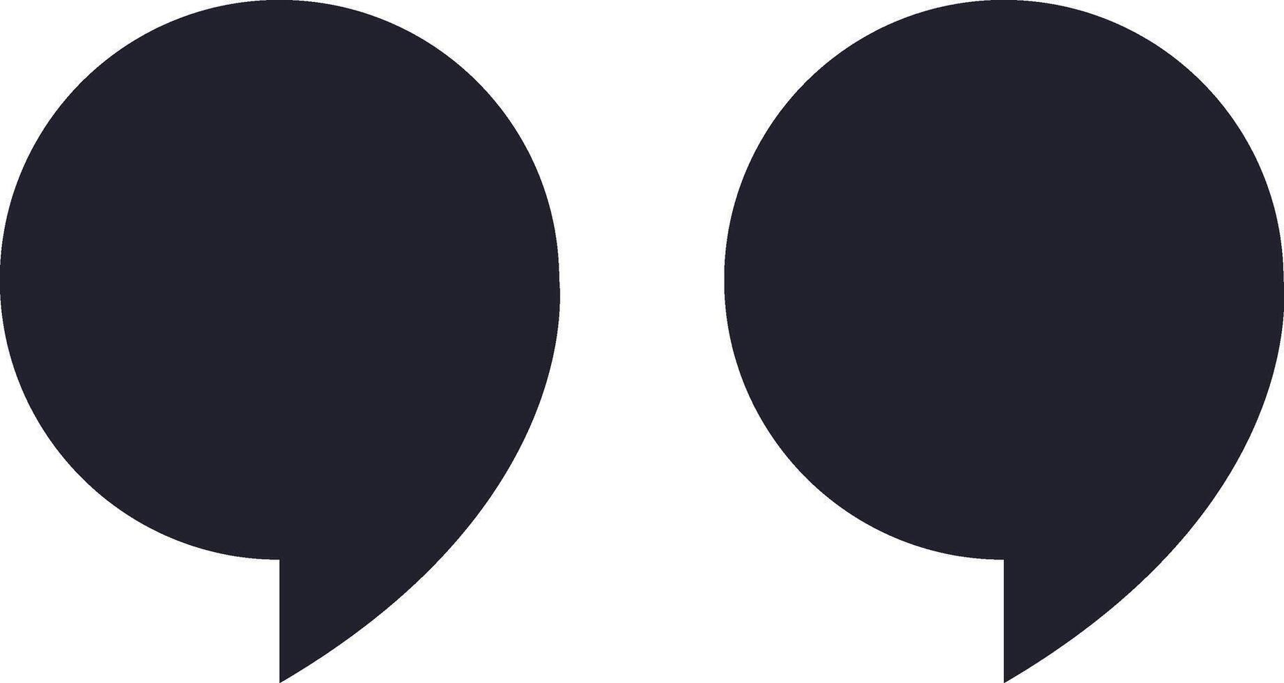 Two dark speech bubbles suggesting conversation and dialogue, symbolizing communication and the sharing of ideas in a modern, digital context vector