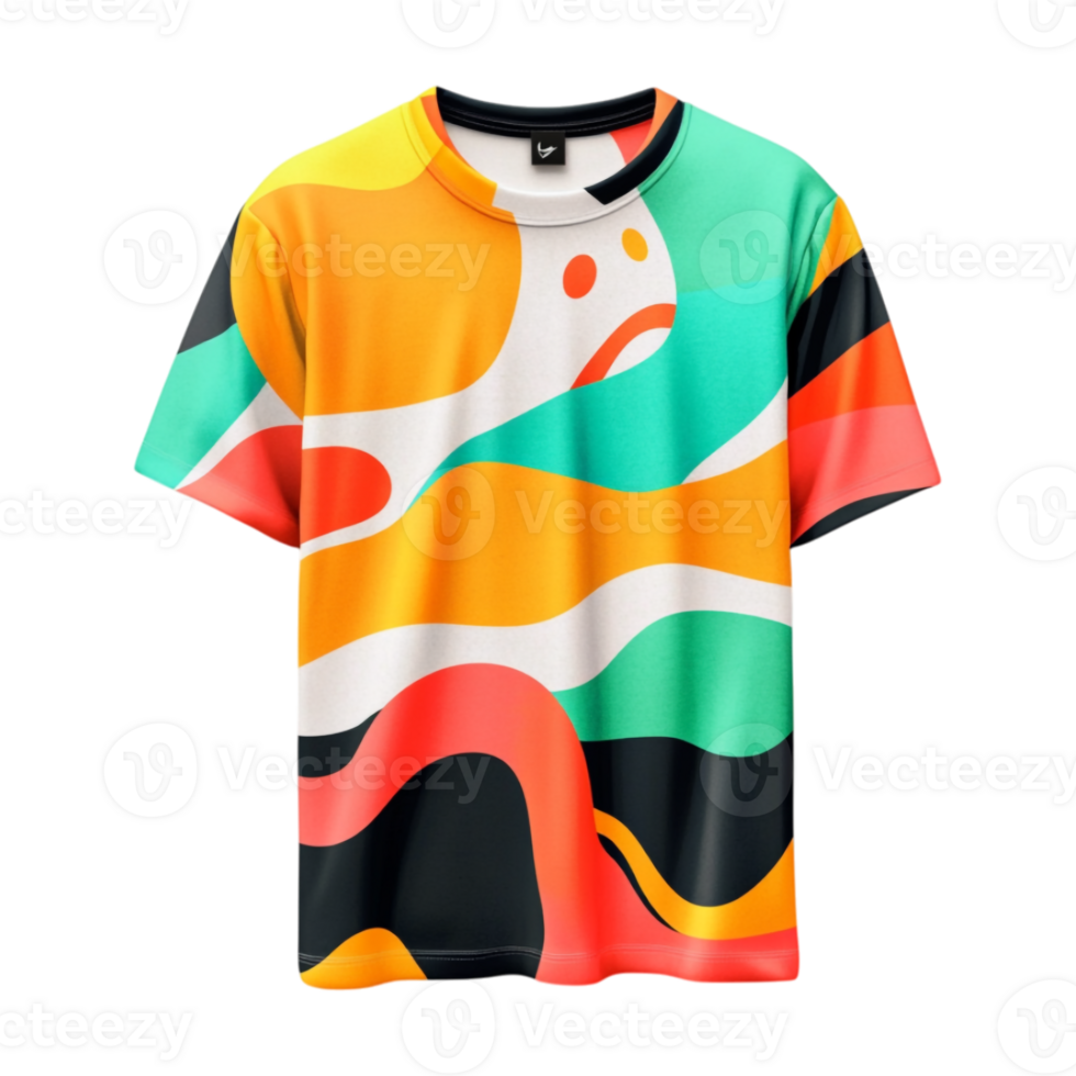 An abstract t - shirt with colorful waves png
