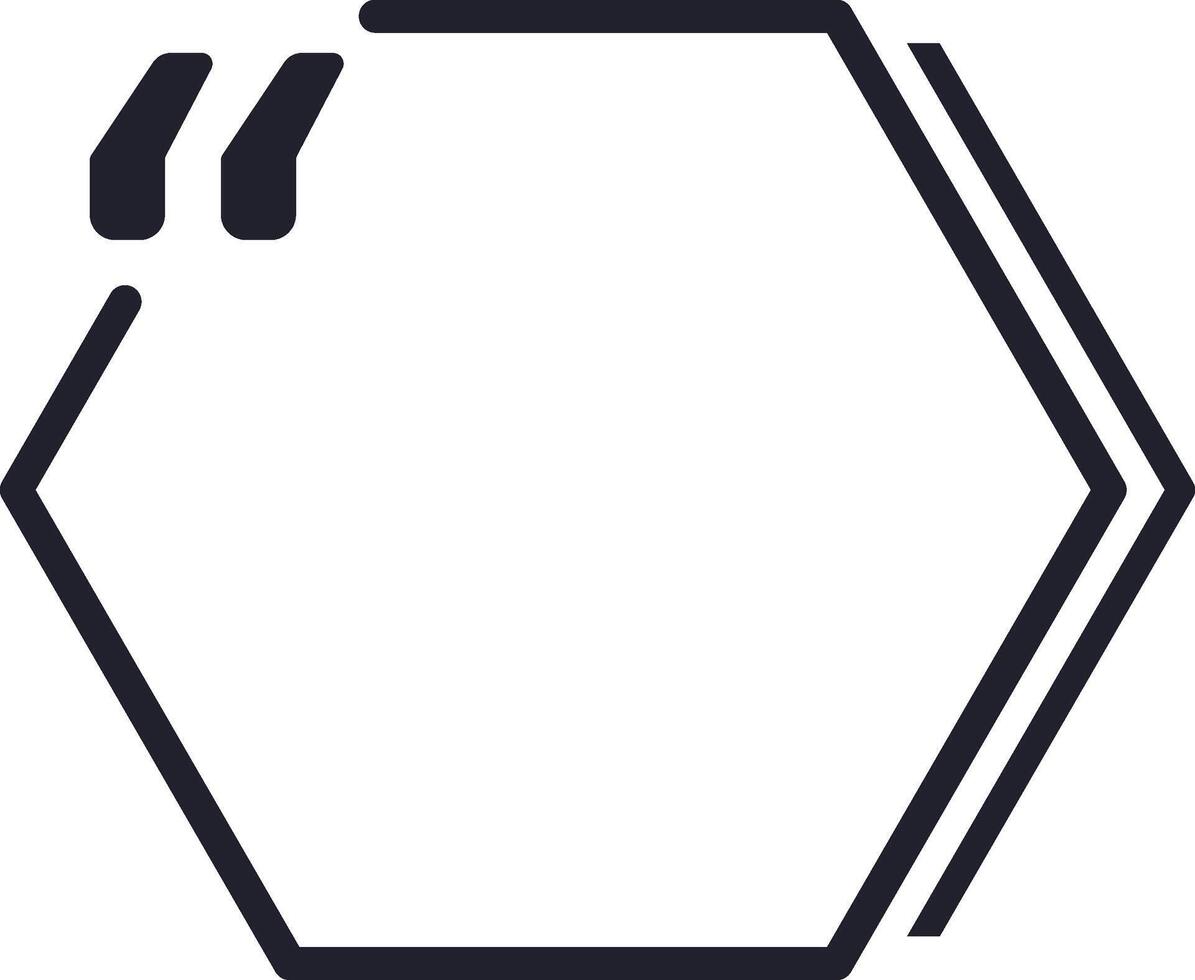 Hexagonal quote frame with quotation marks is suggesting a conversation, providing a modern and stylish way to highlight important text or dialogue vector