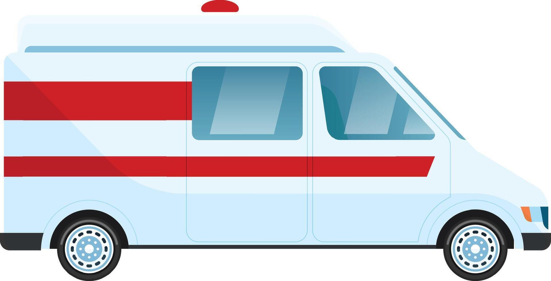 White ambulance van with red stripes parked and ready for rapid emergency medical transport, ensuring prompt care and highlighting the critical role of paramedics vector