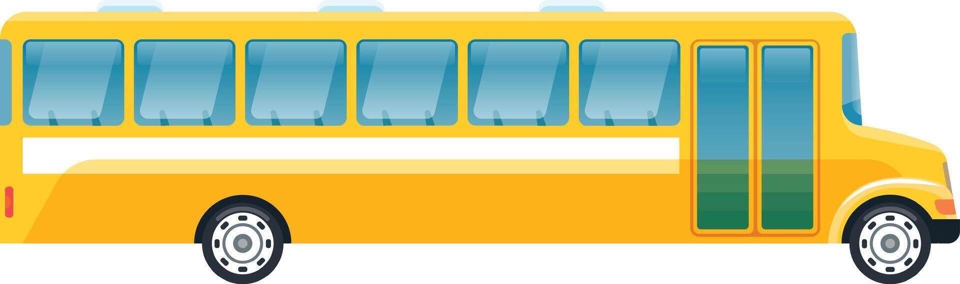 Large, empty yellow school bus parked and waiting, ready to transport children safely to and from school, highlighting the importance of reliable and secure transportation for students vector