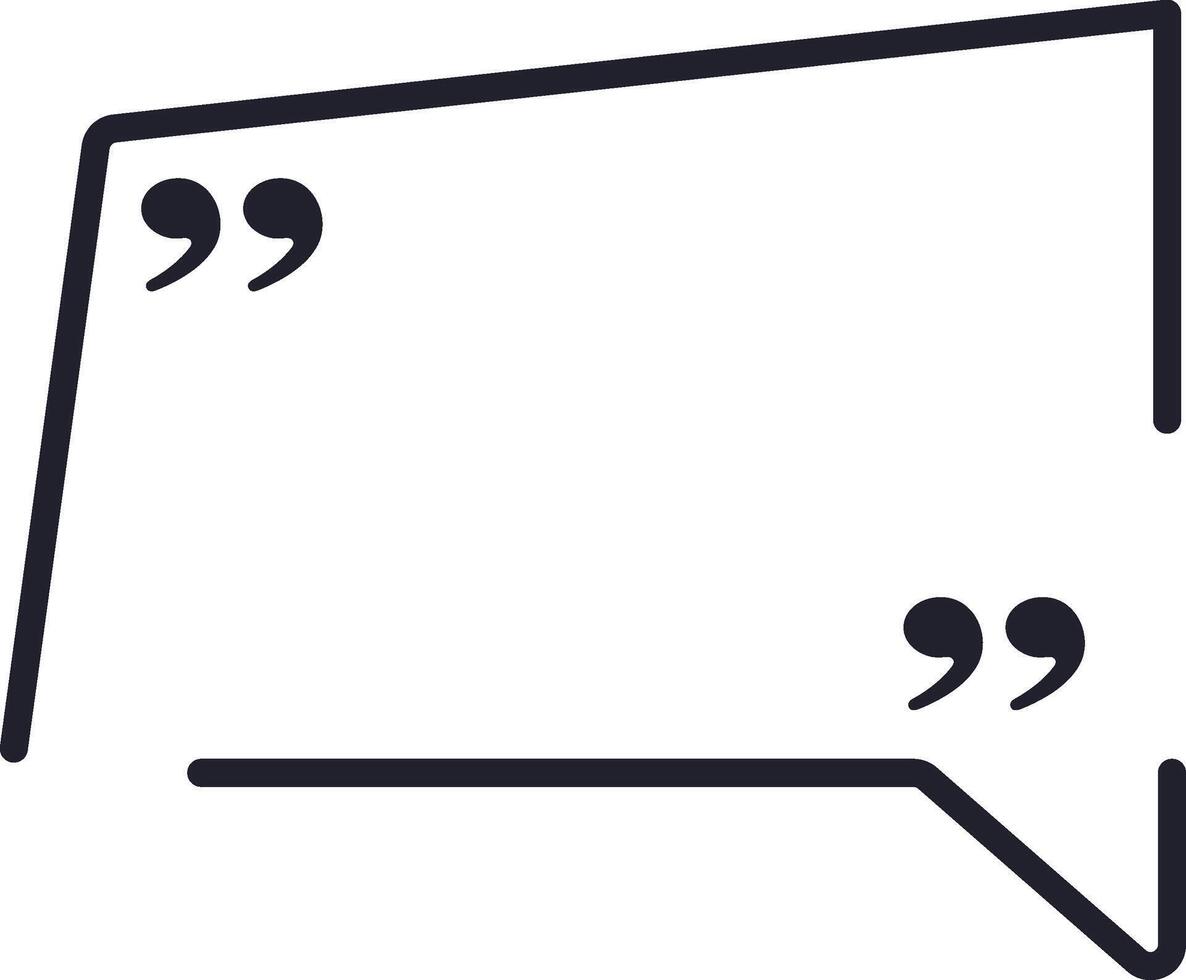 Hand drawn speech bubble featuring quotation marks offers ample space for incorporating custom text, enhancing communication visuals and fostering engaging conversations vector