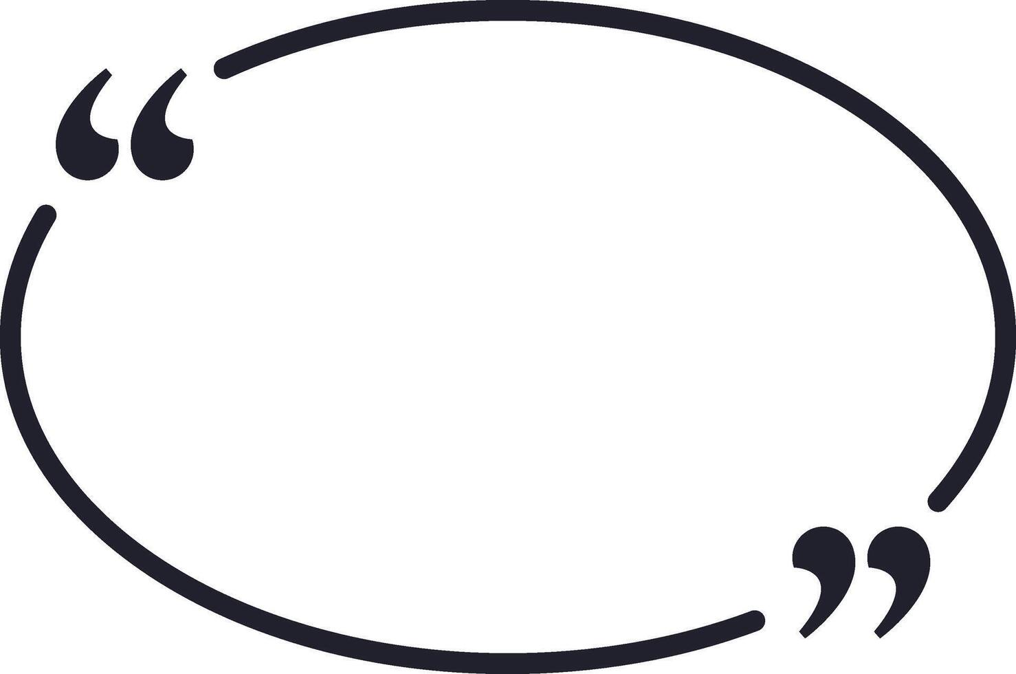 Oval speech bubble with quotation marks is waiting to be filled with inspiring quotes, engaging conversations, or captivating stories, providing a perfect platform for sharing thoughts and ideas vector