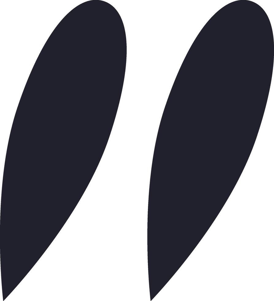 Dark double quotes symbol is representing quoted speech, citation, or a reference to previously stated words in a minimalist and elegant design vector