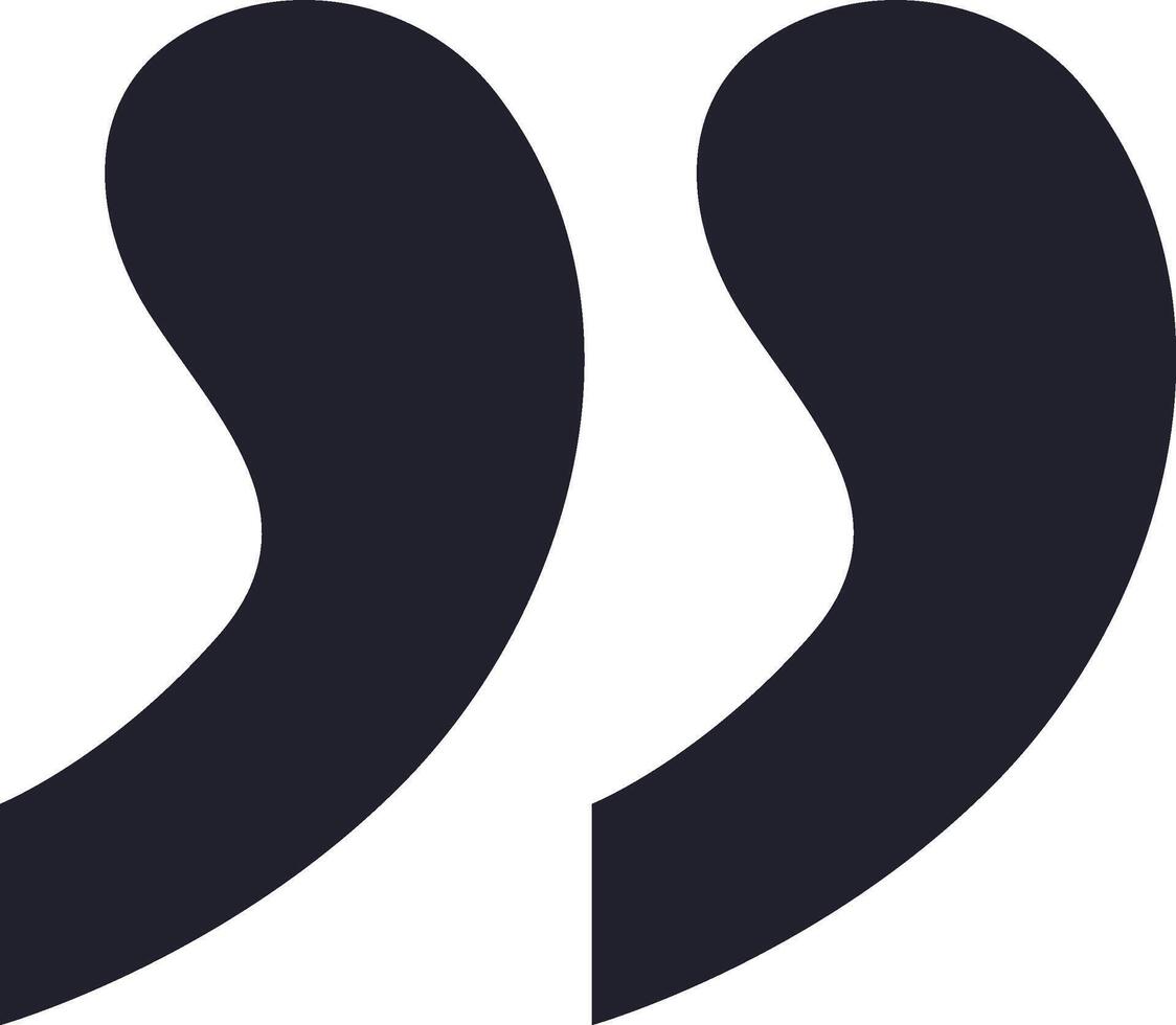 Quotation marks represent reported speech or a citation, indicating words spoken or written by someone else, fostering accurate communication vector