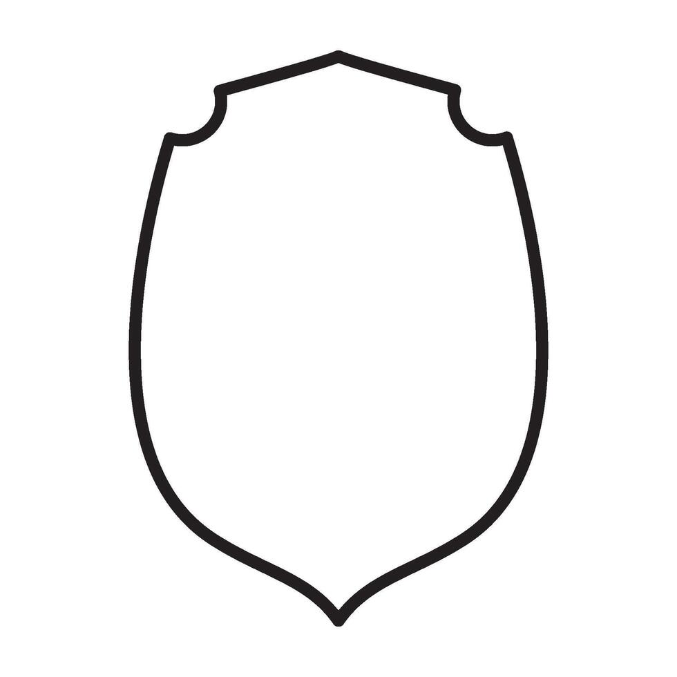 Minimal Shield Graphic Black Outline Icon vector