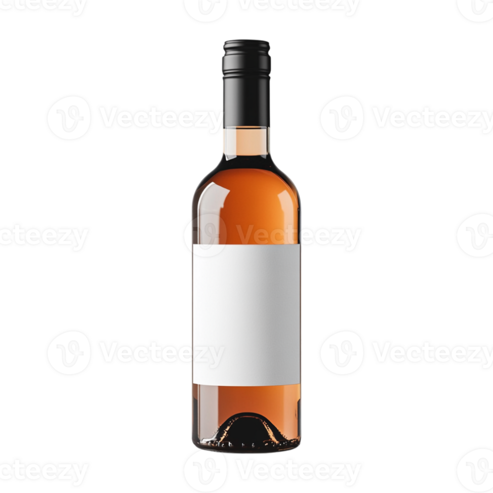 A bottle of wine with a blank label on it png