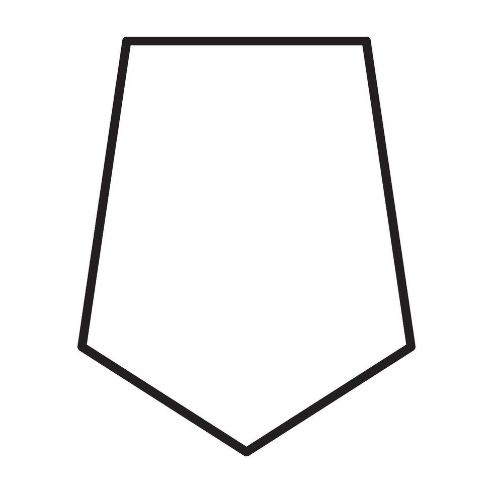 Flat Shield Icon - Black Contour Pictogram vector