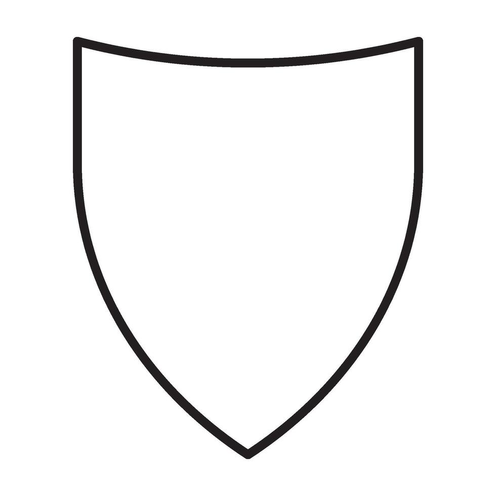 Flat Shield Icon Clean Line Art Style vector