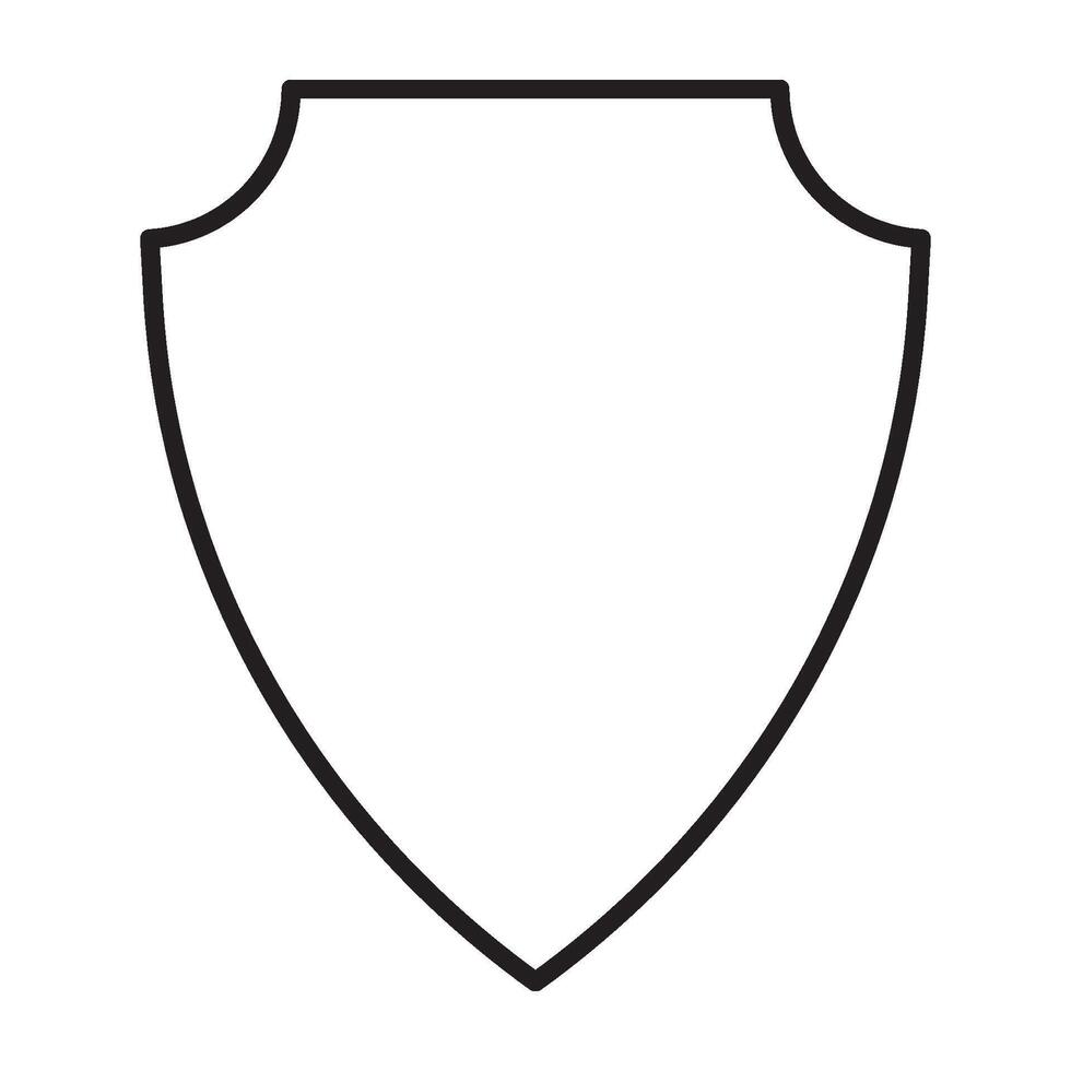 Flat Shield Graphic Thin Black Outline vector