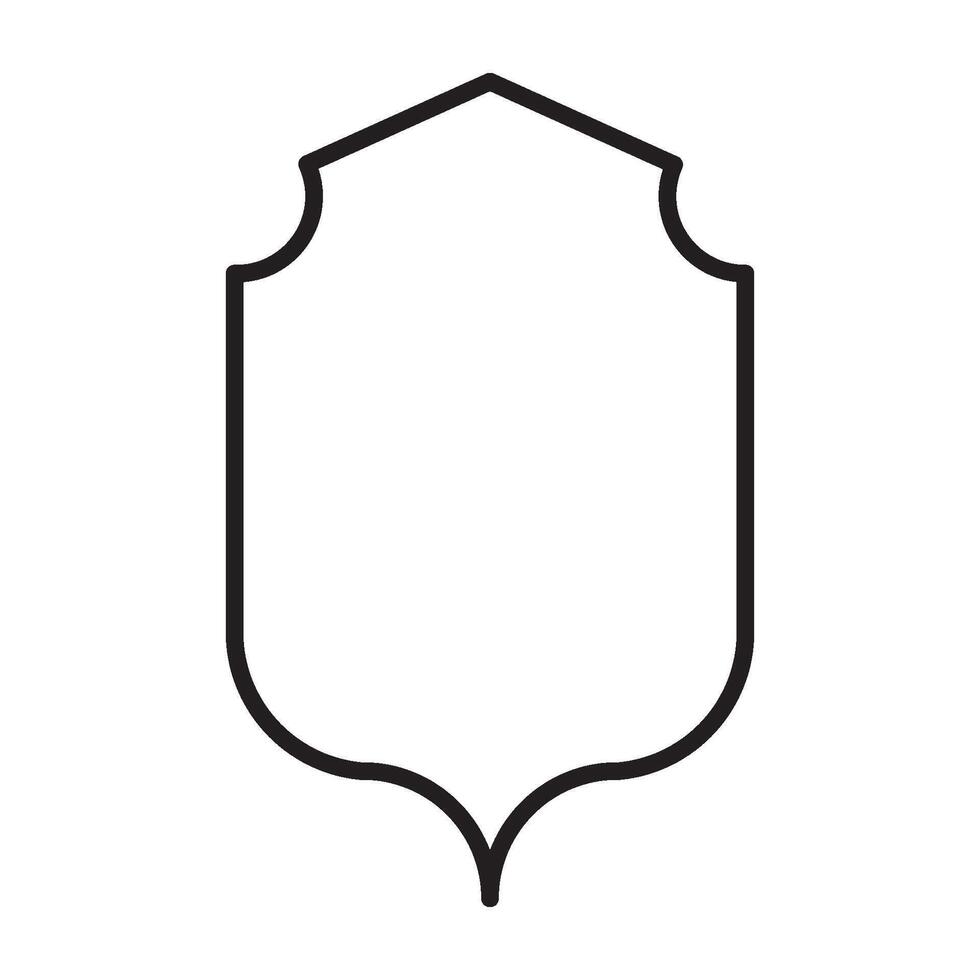 Flat Shield Icon - Crisp Black Contour Design vector