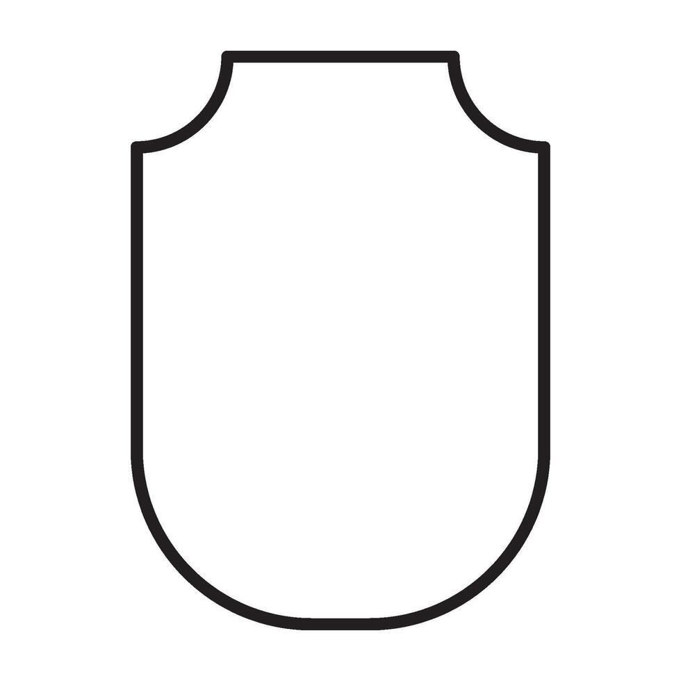 Minimalist Shield Icon - Black Outline Design 003 vector