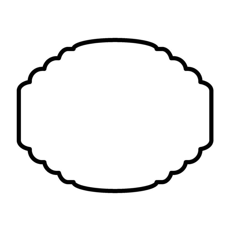 Timeless Label Frame Line Art Icon vector