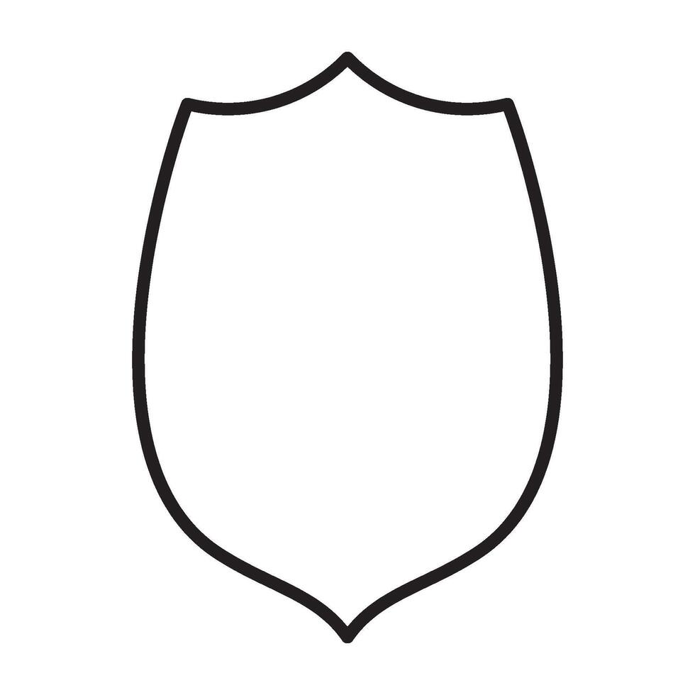 Sleek Shield Outline Icon - Flat Pictogram vector