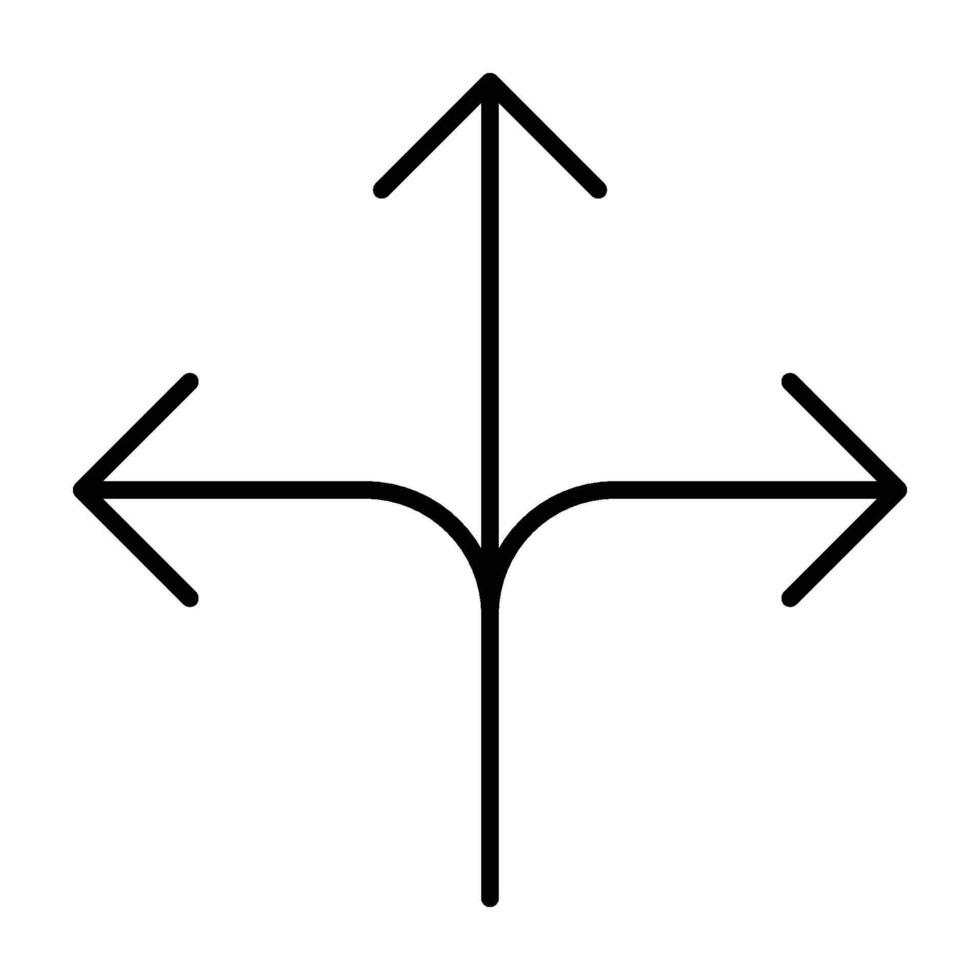 Sleek Direction Arrow Line Icon for Navigation vector
