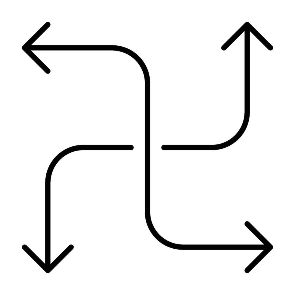 Artistic Line Icons of Directional Arrow vector