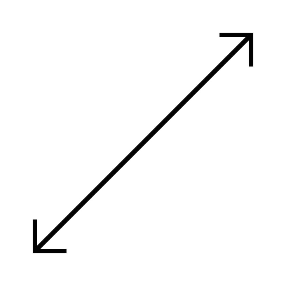 Clean and Modern Direction Arrow Line Icon, 45 degree vector