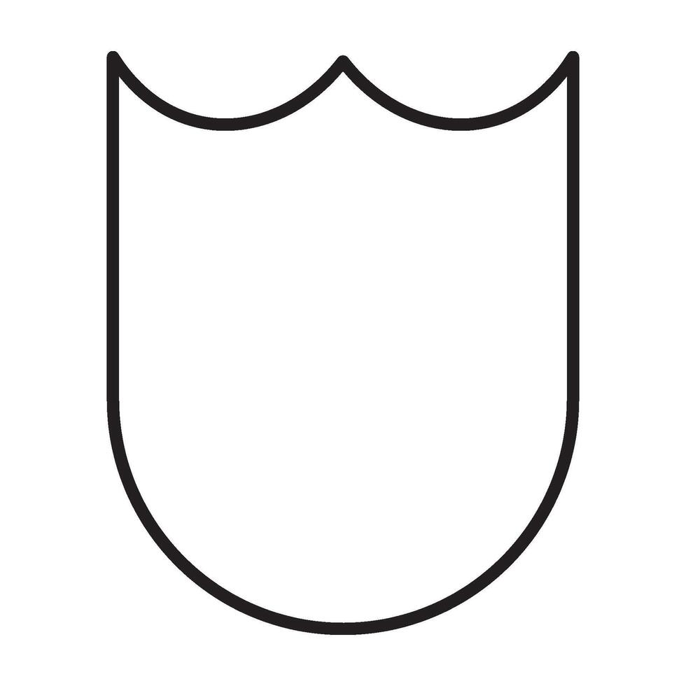Shield Pictogram in Flat Contour Line Format vector