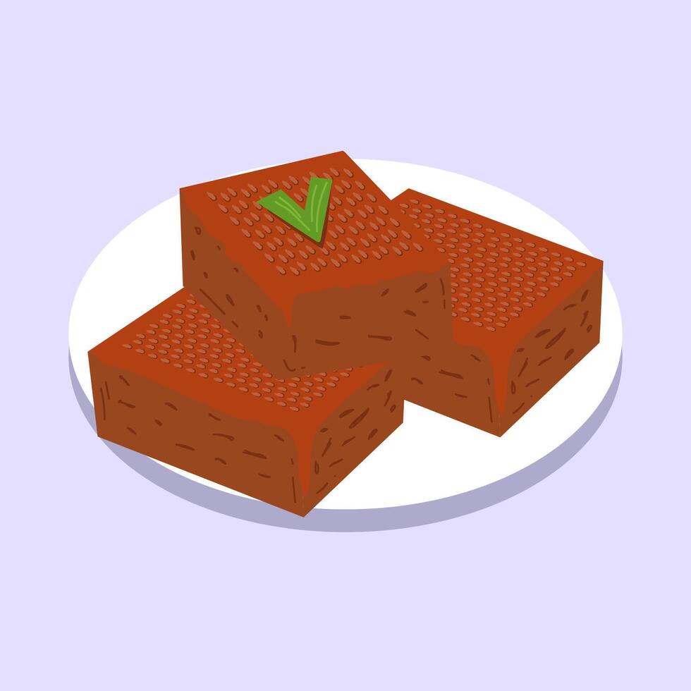 Wajik Illustration Traditional Cake from Indonesian Country vector